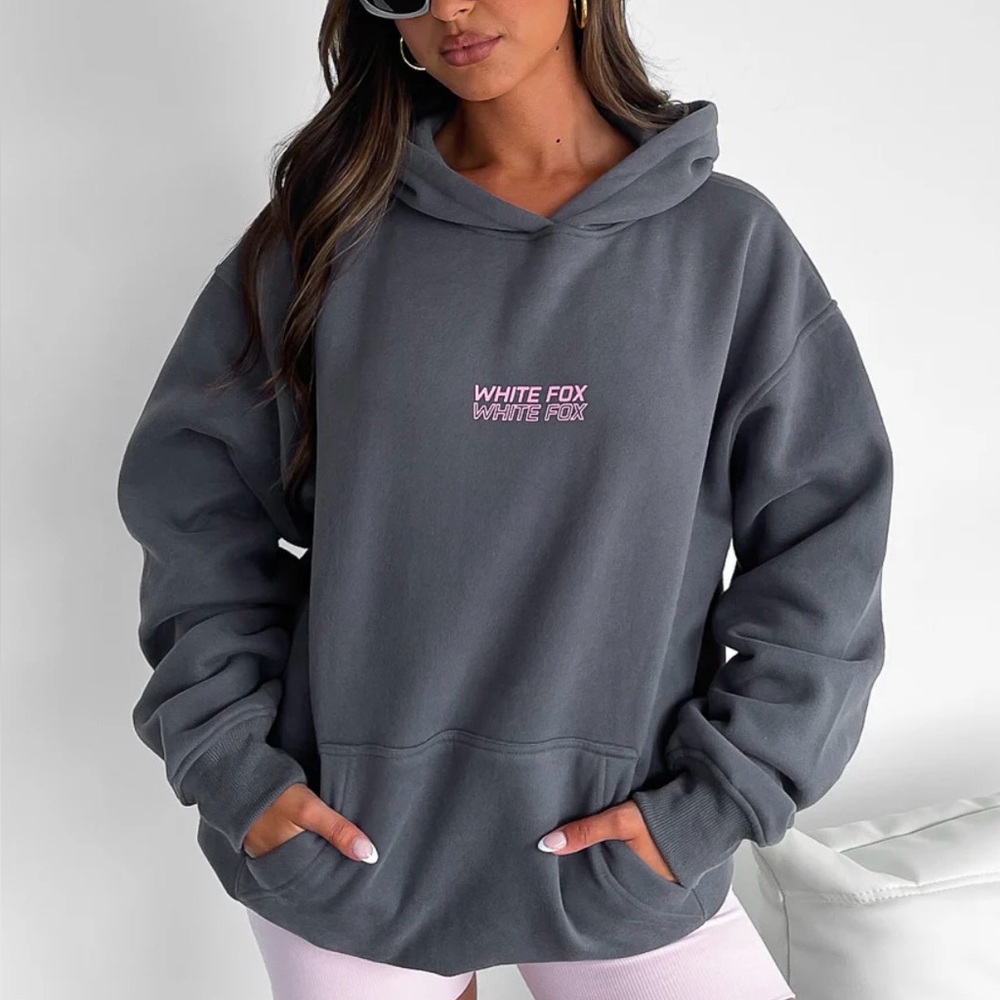 White Fox In Transit Oversized Hoodie Volcanic